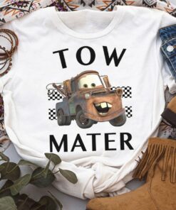 Disney Pixar Cars Tow Mater Finish MC Queen Graphic Unisex T-shirt Birthday Shirt Gift For Men Women Kid Hoodie Sweatshirt Toddler Shirt