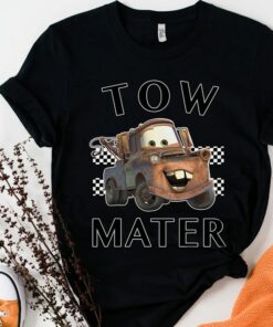 Disney Pixar Cars Tow Mater Finish MC Queen Graphic Unisex T-shirt Birthday Shirt Gift For Men Women Kid Hoodie Sweatshirt Toddler Shirt