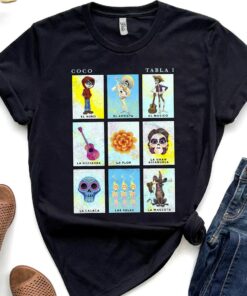 Disney Pixar Coco Group Shot Table 1 Panels Shirt, Unisex T-shirt Family Birthday Gift Adult Kid Toddler Tee, Gift For Boy and Girl