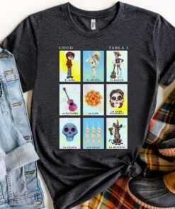 Disney Pixar Coco Group Shot Table 1 Panels Shirt, Unisex T-shirt Family Birthday Gift Adult Kid Toddler Tee, Gift For Boy and Girl