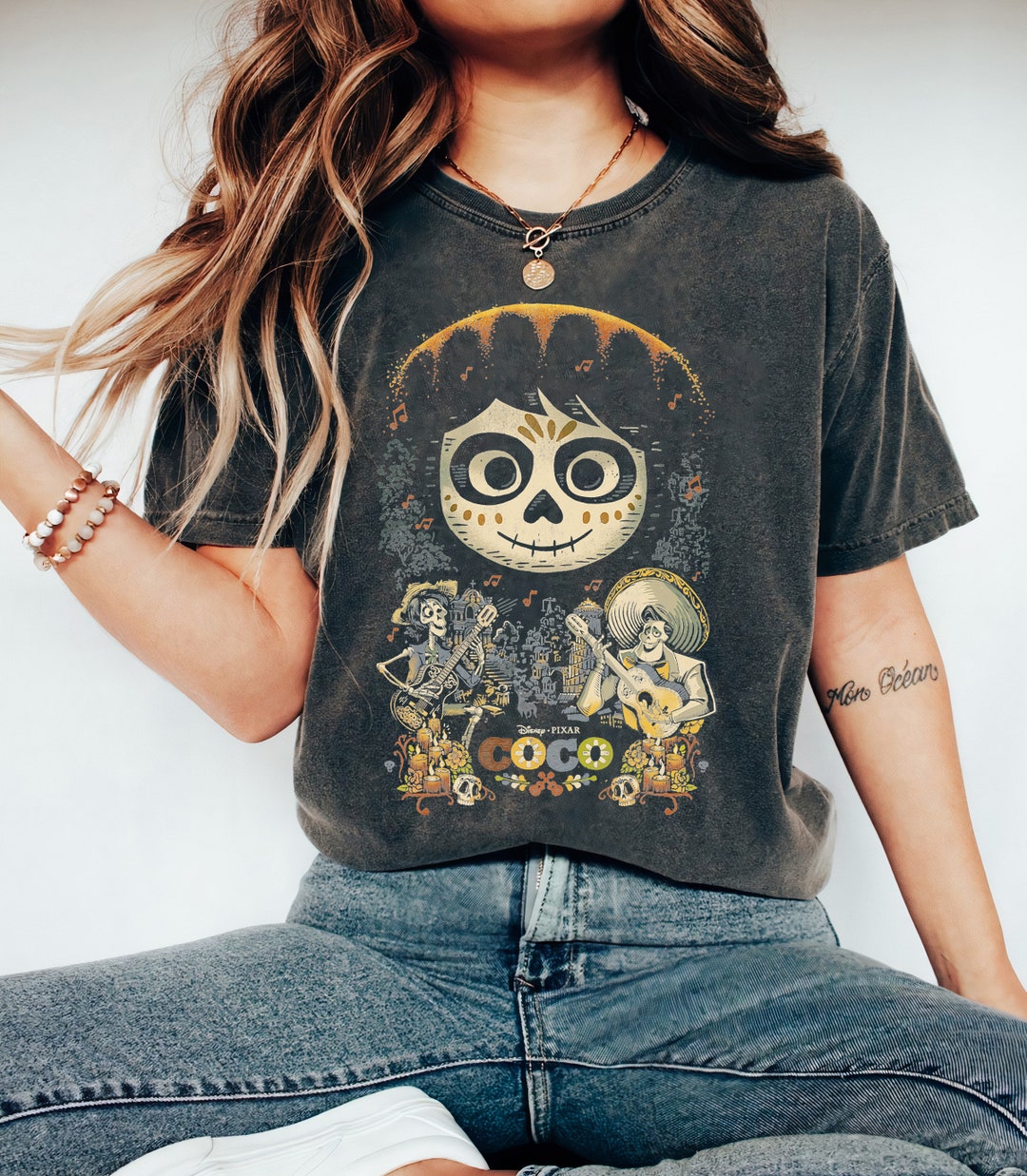 Disney Pixar Coco Miguel and Musical Scene Graphic T-Shirt, Magic Kingdom, Disneyland Family Trip Vacation Gift Unisex Adult T-shirt Kid Shirt
