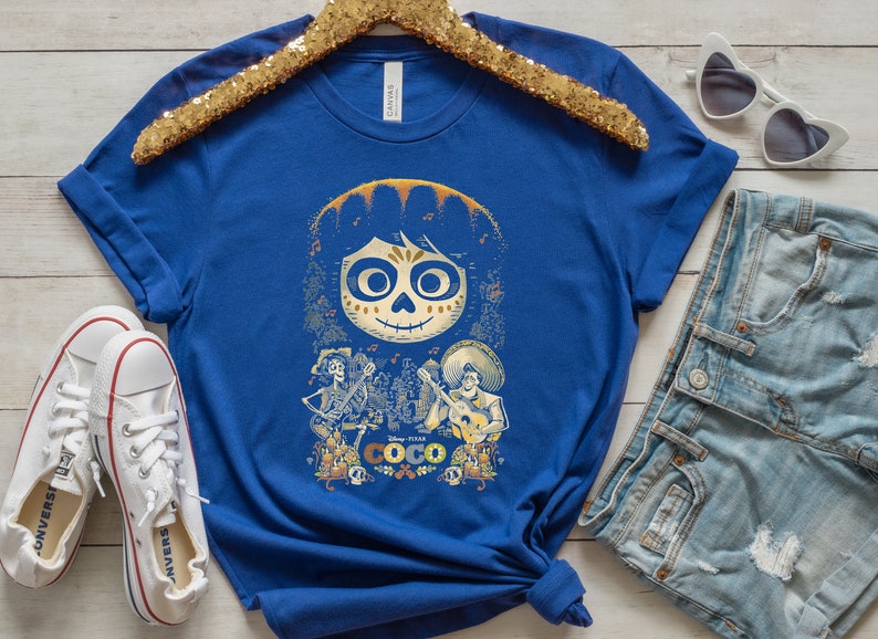Disney Pixar Coco Miguel and Musical Scene Graphic T-Shirt, Magic Kingdom, Disneyland Family Trip Vacation Gift Unisex Adult T-shirt Kid Shirt