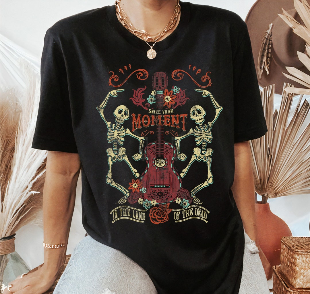 Disney Pixar Coco Your Moment Skeletons Graphic T-Shirt, Disney World Disneyland Holiday Vacation Trip Gift Unisex Adult T-shirt Kid Shirt