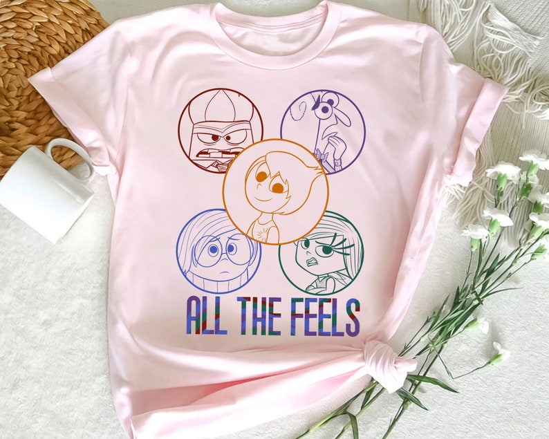 Disney Pixar Inside Out All Characters The Feels Group Shot Shirt, Magic Kingdom Unisex T-shirt Family Birthday Gift Adult Kid Toddler Tee
