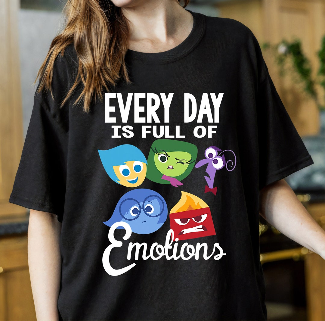 Disney Pixar Inside Out Every Day Emotions T-Shirt, Joy Disgust Fear Sadness Anger Face Shirt, Disneyland Shirt Unisex T-shirt