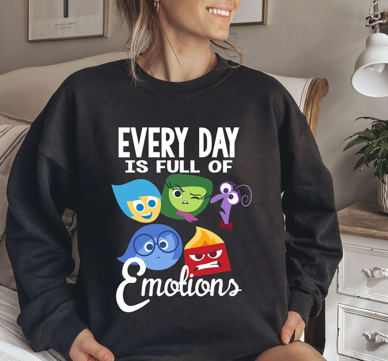 Disney Pixar Inside Out Every Day Emotions T-Shirt, Joy Disgust Fear Sadness Anger Face Shirt, Disneyland Shirt Unisex T-shirt
