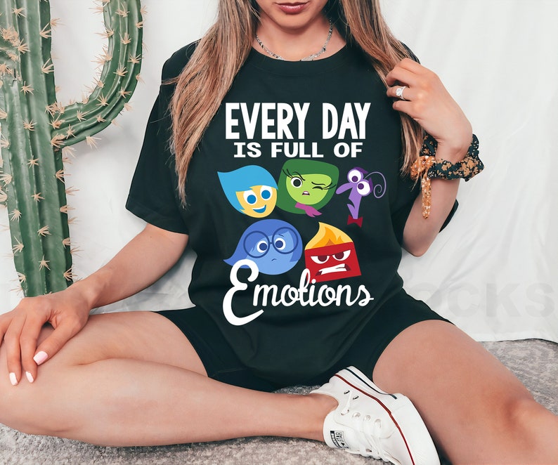 Disney Pixar Inside Out Every Day Emotions T-Shirt, Joy Disgust Fear Sadness Anger Face Shirt, Disneyland Shirt Unisex T-shirt