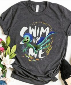 Disney Pixar Luca Swim With Me Shirt, Luca Poster Shirt, Disneyland Holiday Vacation Gift Unisex Adult T-shirt Kid Shirt