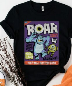 Disney Pixar Monsters Inc Halloween Roar Crisps Shirt, Mike, James, Unisex T-shirt Family Birthday Gift Adult Kid Toddler Comfort Colors Tee