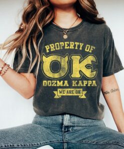 Disney Pixar Monsters University Property Of OK Logo T-Shirt, Disneyland Family Trip Vacation Gift Unisex Adult T-shirt Kid Shirt
