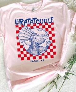 Disney Pixar Ratatouille Remy Paris Checkerboard Shirt, Unisex T-shirt Family Birthday Gift Adult Kid Toddler Comfort Colors Tee