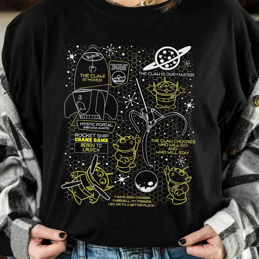 Disney Pixar Toy Story Alien Claw Master Map Graphic Shirt, Magic Kingdom Trip Unisex T-shirt Family Birthday Gift Adult Kid Toddler Tee