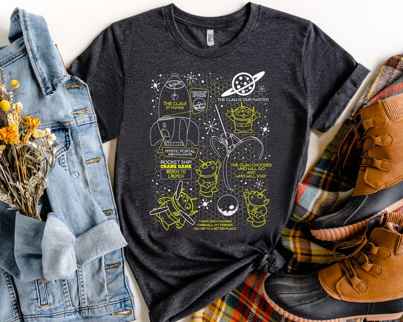 Disney Pixar Toy Story Alien Claw Master Map Graphic Shirt, Magic Kingdom Trip Unisex T-shirt Family Birthday Gift Adult Kid Toddler Tee