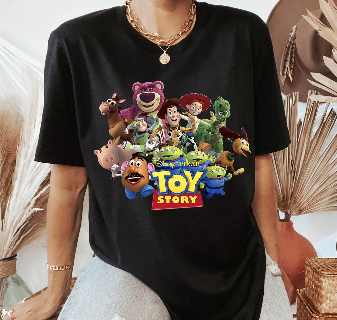 Disney Pixar Toy Story Buzz Woody Jessie Running T-Shirt, Matching Tee Disneyland Holiday Vacation Trip Gift Unisex Adult T-shirt Kid Shirt