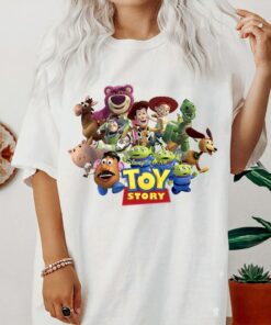 Disney Pixar Toy Story Buzz Woody Jessie Running T-Shirt, Matching Tee Disneyland Holiday Vacation Trip Gift Unisex Adult T-shirt Kid Shirt