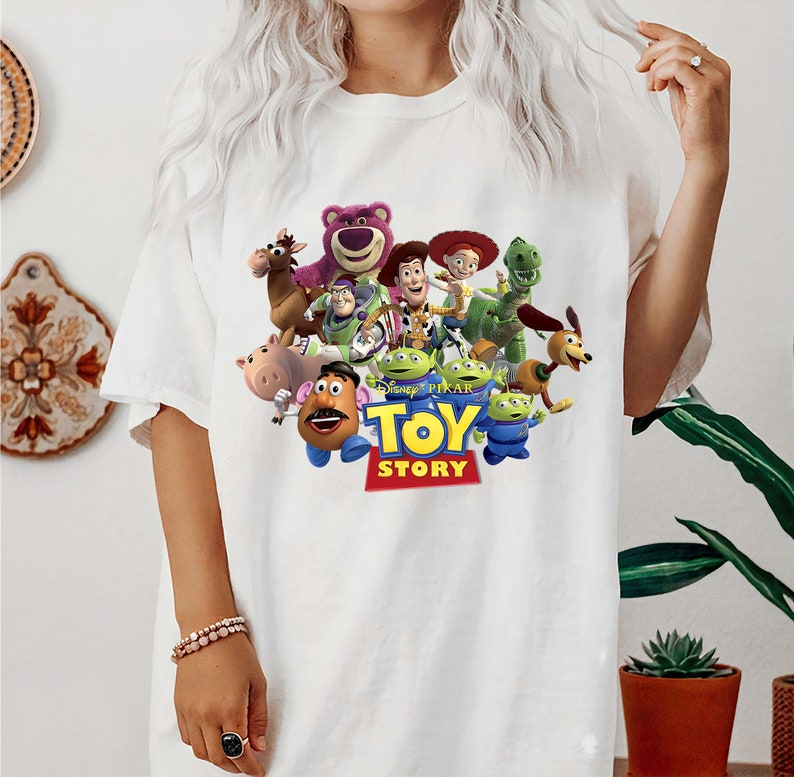 Disney Pixar Toy Story Buzz Woody Jessie Running T-Shirt, Matching Tee Disneyland Holiday Vacation Trip Gift Unisex Adult T-shirt Kid Shirt