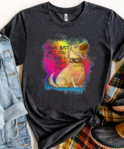 Disney Pixar Up Dug Dog I Have Just Met You Rainbow Shirt, Magic Kingdom Holiday Unisex T-shirt Family Birthday Gift Adult Kid Toddler Tee