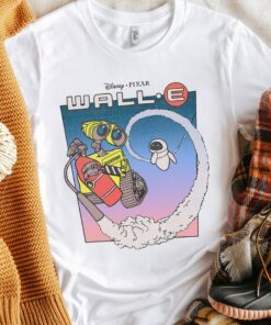 Disney Pixar Wall-E Fly Eve Retro Distressed T-Shirt, Disneyland Vacation Holiday, Unisex T-shirt Family Birthday Gift Adult Kid Toddler Tee