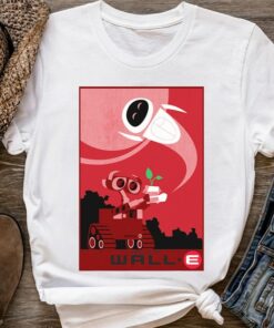 Disney Pixar Wall-E and EVE Find A Plant Red Hue Portrait Shirt, Magic Kingdom Unisex T-shirt Family Birthday Gift Adult Kid Toddler Tee