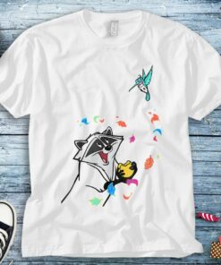 Disney Pocahontas Meeko Flit Colorful Leafs Fall Unisex Tee Adult T-shirt Kid Shirt Long Sleeve Hoodie Sweatshirt Woman's Tank