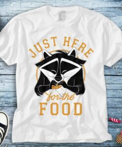 Disney Pocahontas Meeko Just Here For The Food Portrait T-Shirt Unisex Adult T-shirt Kid Shirt Long Sleeve Hoodie Sweatshirt