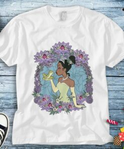 Disney Princess And The Frog Tiana Floral Frame Portrait T-Shirt Unisex Adult T-shirt Kid Shirt Toddler Tee Women's Tank Hoodie Sweatshirt