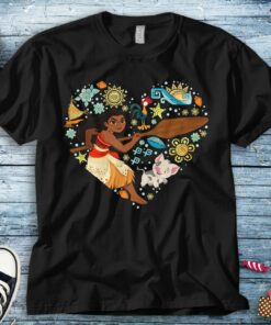 Disney Princess Moana Hei Hei Pua Collage Heart T-Shirt Unisex Adult T-shirt Kid Shirt Long Sleeve Hoodie Sweatshirt Women's Tank