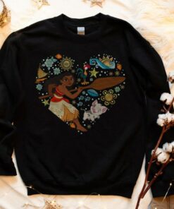 Disney Princess Moana Hei Hei Pua Collage Heart T-Shirt Unisex Adult T-shirt Kid Shirt Long Sleeve Hoodie Sweatshirt Women's Tank