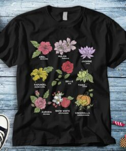 Disney Princesses Types Of Flowers T-shirt Unisex Adult T-shirt Kid Shirt Long Sleeve Hoodie Sweatshirt Women's Tank