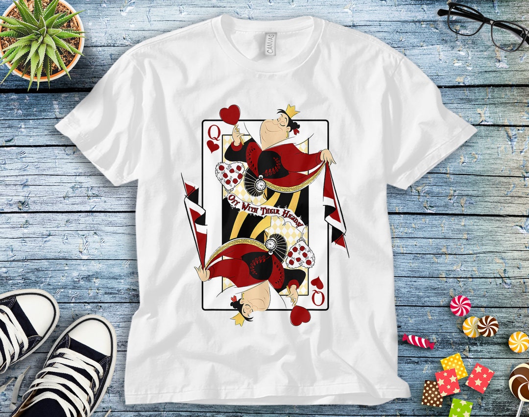 Disney Queen Of Hearts Playing Card Alice In Wonderland Unisex Tee Adult T-shirt Kid Shirt Long Sleeve Hoodie Sweatshirt Women's Tank
