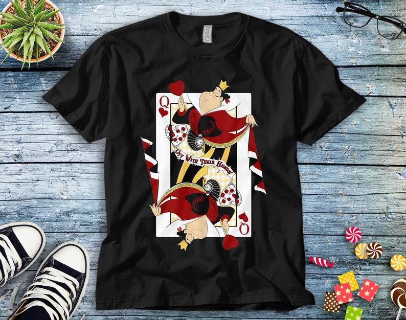Disney Queen Of Hearts Playing Card Alice In Wonderland Unisex Tee Adult T-shirt Kid Shirt Long Sleeve Hoodie Sweatshirt Women's Tank