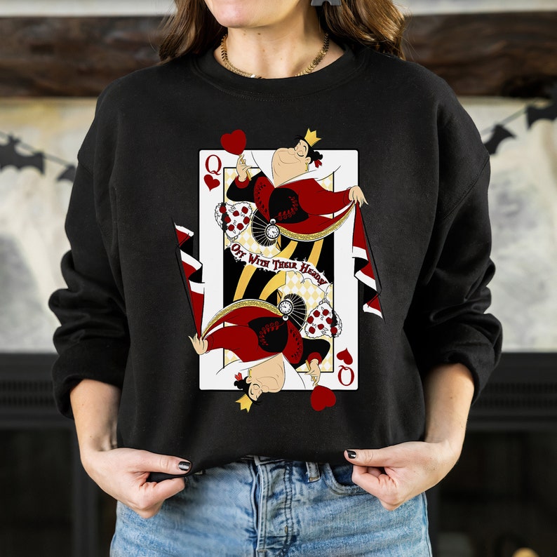 Disney Queen Of Hearts Playing Card Alice In Wonderland Unisex Tee Adult T-shirt Kid Shirt Long Sleeve Hoodie Sweatshirt Women's Tank