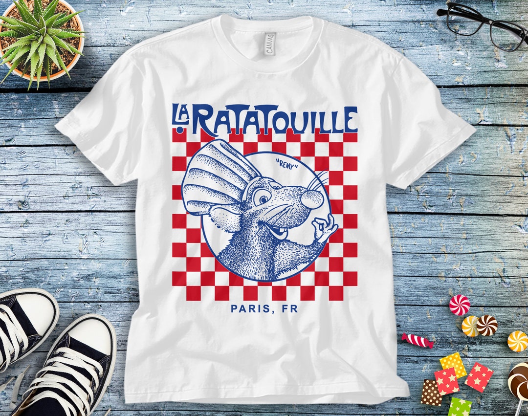 Disney Ratatouille Remy Paris Checkerboard T-Shirt Unisex Adult T-shirt Kid Shirt Long Sleeve Hoodie Sweatshirt