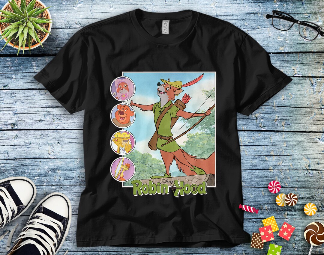 Disney Robin Hood Classic Disney Film Retro T-Shirt Unisex Adult T-shirt Kid Shirt Toddler Tee Women's Tank Hoodie Sweatshirt