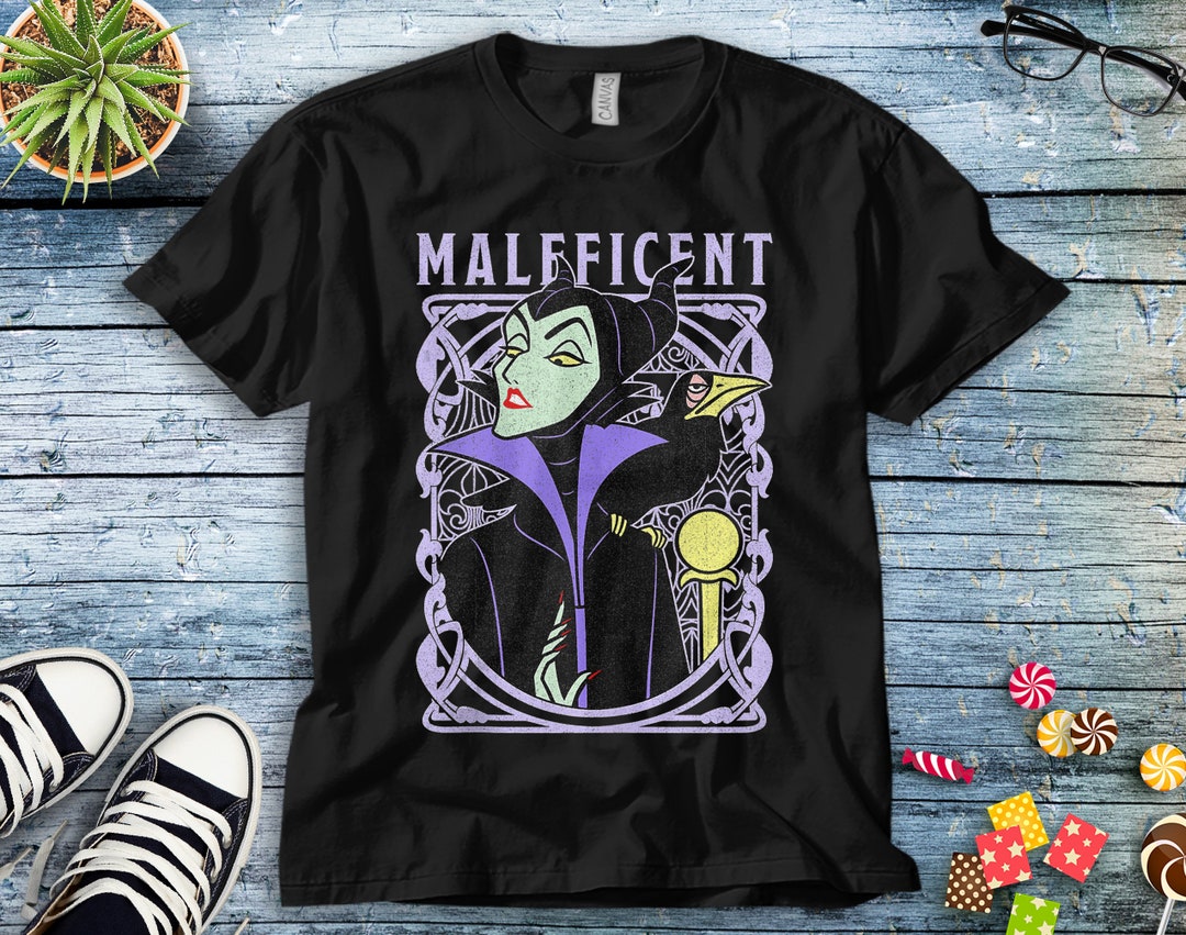 Disney Sleeping Beauty Maleficent Old School Poster Unisex Tee Adult T-shirt Kid Shirt Long Sleeve Hoodie Sweatshirt Women's Tank
