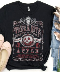 Disney Snow White Take A Bite Vintage Poster T-Shirt, Disneyland Vacation Trip, Unisex T-shirt Family Birthday Gift Adult Kid Toddler Tee
