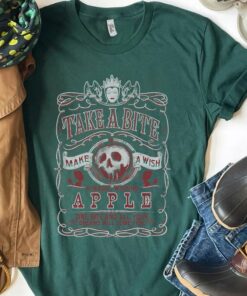 Disney Snow White Take A Bite Vintage Poster T-Shirt, Disneyland Vacation Trip, Unisex T-shirt Family Birthday Gift Adult Kid Toddler Tee
