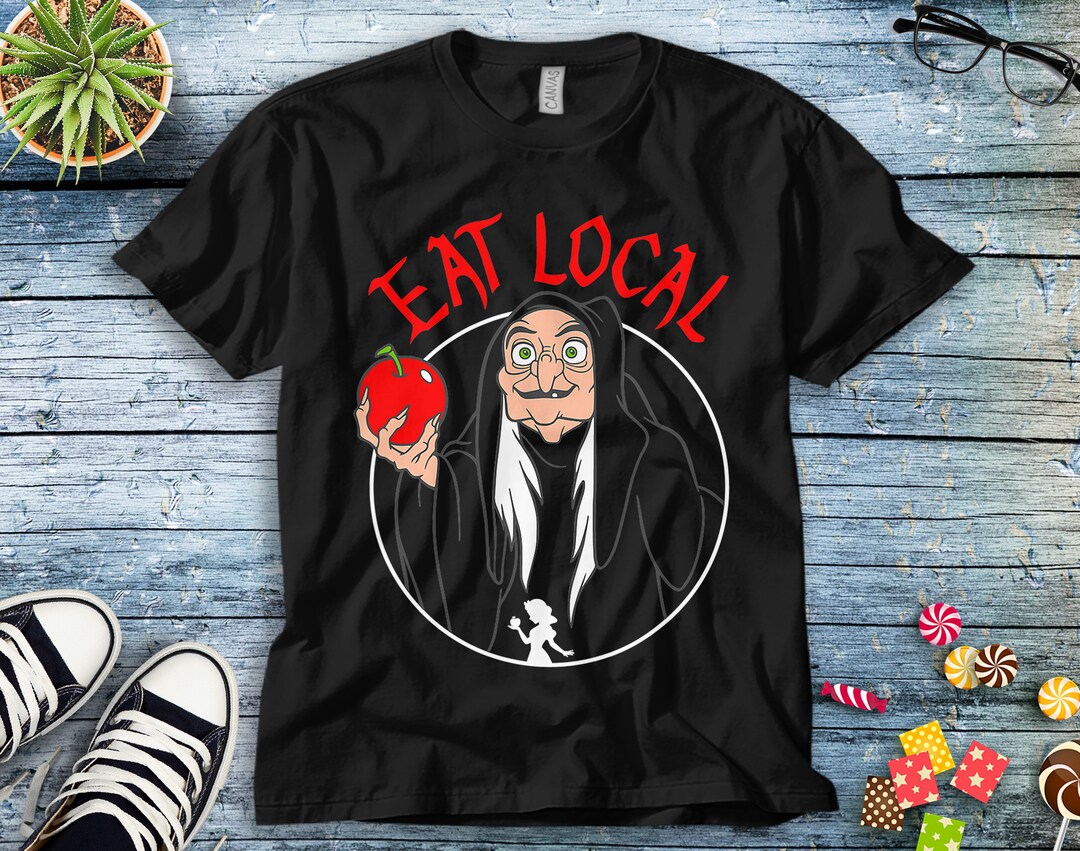 Disney Snow White Witch Poison Apple Eat Local Witch Vacation Disney Shirt, Disneyland Shirt Unisex Tee Adult T-shirt Kid Shirt Long Sleeve