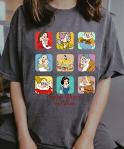 Disney Snow White and Seven Dwarfs Group Shot Shirt, Grumpy, Dopey, bashful, Disneyland Holiday Vacation Gift Unisex Adult T-shirt Kid Shirt