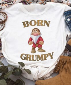 Disney Snow White and the Seven Dwarfs Born Grumpy Shirt, Disneyland Vacation Trip Unisex T-shirt Family Birthday Gift Adult Kid Toddler Tee