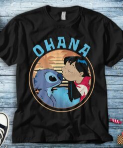 Disney Stitch Lilo & Stitch Ohana Portrait T-Shirt Unisex Tee Adult T-shirt Kid Shirt Long Sleeve Hoodie Sweatshirt Women's Tank
