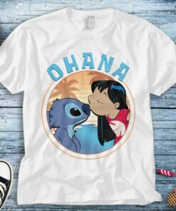 Disney Stitch Lilo & Stitch Ohana Portrait T-Shirt Unisex Tee Adult T-shirt Kid Shirt Long Sleeve Hoodie Sweatshirt Women's Tank