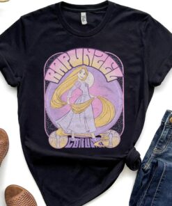 Disney Tangled Rapunzel Seventies Retro Poster Classic Shirt, Magic Kingdom Trip Unisex T-shirt Family Birthday Gift Adult Kid Toddler Tee