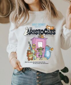 Disney The Aristocats Cats Playing Piano T-Shirt Disneyland Vacation Holiday Trip Unisex Adult T-shirt Kid Shirt Hoodie Sweatshirt