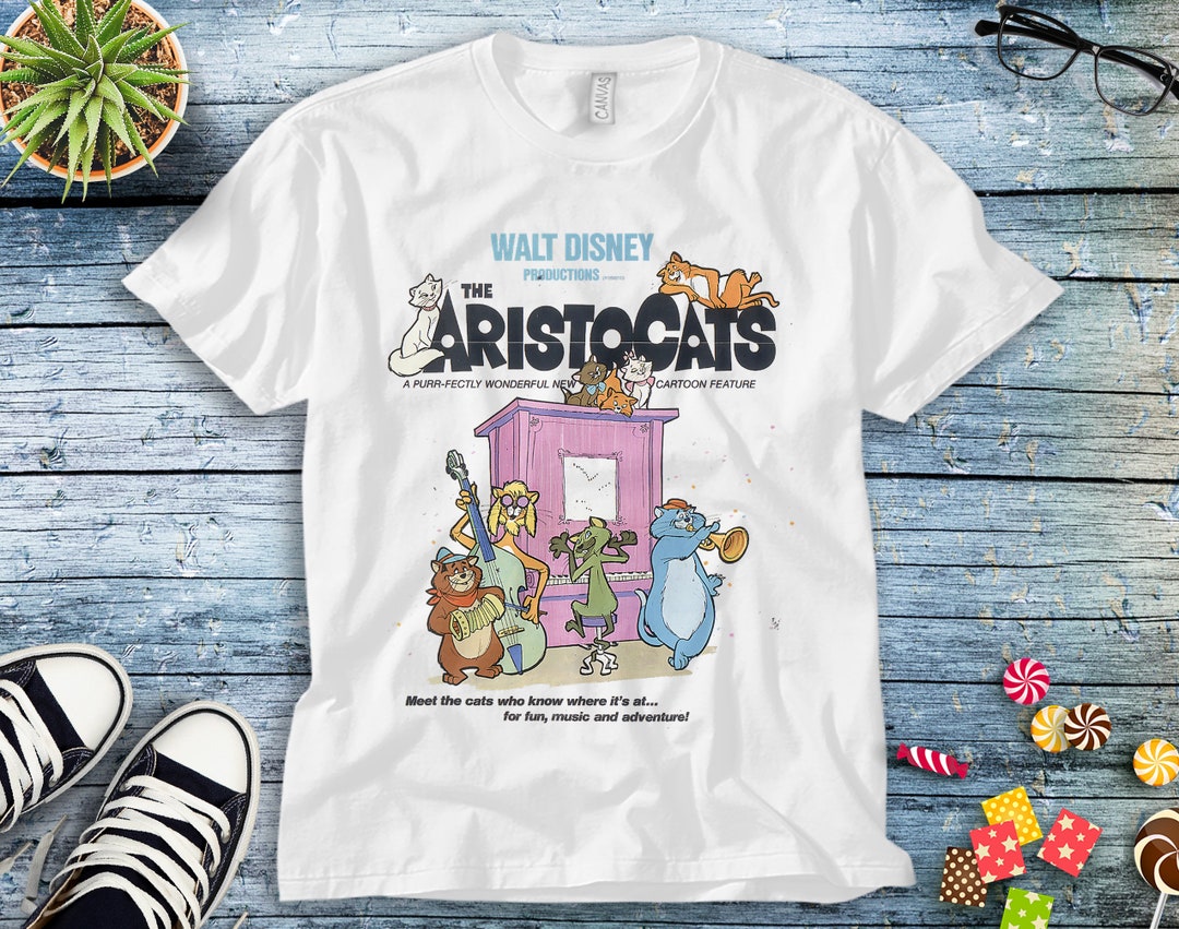 Disney The Aristocats Cats Playing Piano T-Shirt Unisex Tee Adult T-shirt Kid Shirt Long Sleeve Hoodie Sweatshirt Women's Tank