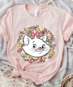 Disney The Aristocats Marie Floral Portrait T-Shirt, Magic Kingdom, Disneyland Family Trip Vacation 2022 Gift Unisex T-shirt Kid