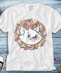 Disney The Aristocats Marie Floral Portrait T-Shirt Unisex Adult T-shirt Kid Shirt Toddler Tee Women's Tank