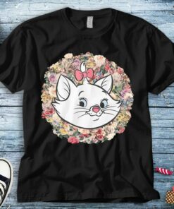 Disney The Aristocats Marie Floral Portrait T-Shirt Unisex Adult T-shirt Kid Shirt Toddler Tee Women's Tank
