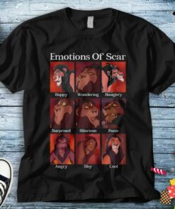 Disney The Lion King Emotions Of Scar Unisex Adult T-shirt Kid Shirt Long Sleeve Hoodie Sweatshirt Women's Tank