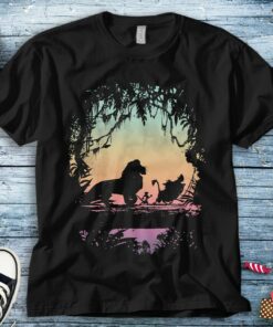 Disney The Lion King Gradient Jungle Trio Graphic Unisex Tee Adult T-shirt Kid Shirt Long Sleeve Hoodie Sweatshirt Woman's Tank